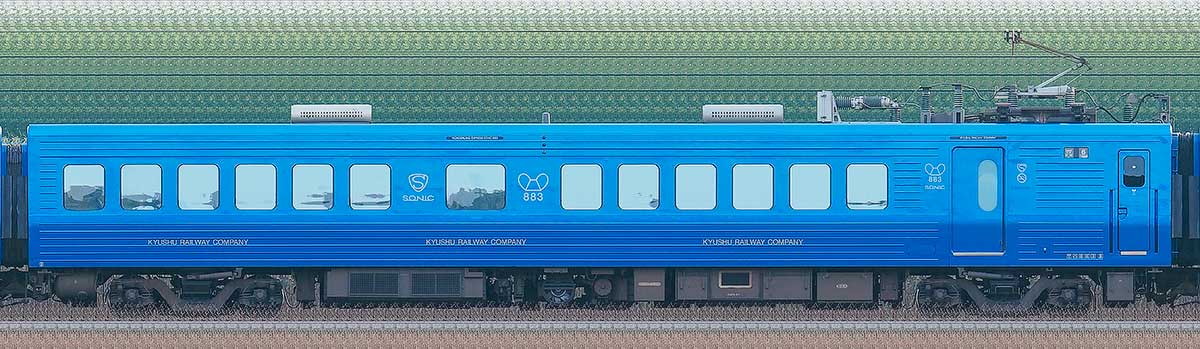 JR九州883系サハ883-8の側面写真｜RailFile.jp｜鉄道車両サイドビュー 