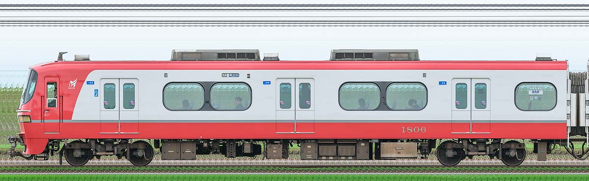 名鉄1800系(2次車)ク1806(リニューアル車)山側の側面写真