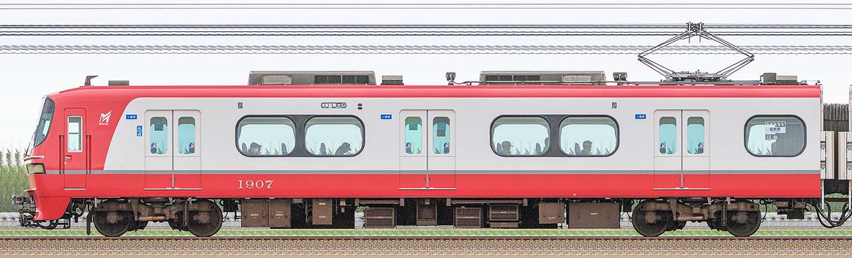 名鉄1800系(2次車)モ1907(リニューアル車)海側の側面写真