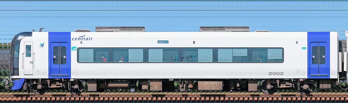 名鉄2000系「ミュースカイ」ク2002山側の側面写真