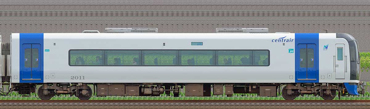 名鉄2000系「ミュースカイ」ク2011海側の側面写真