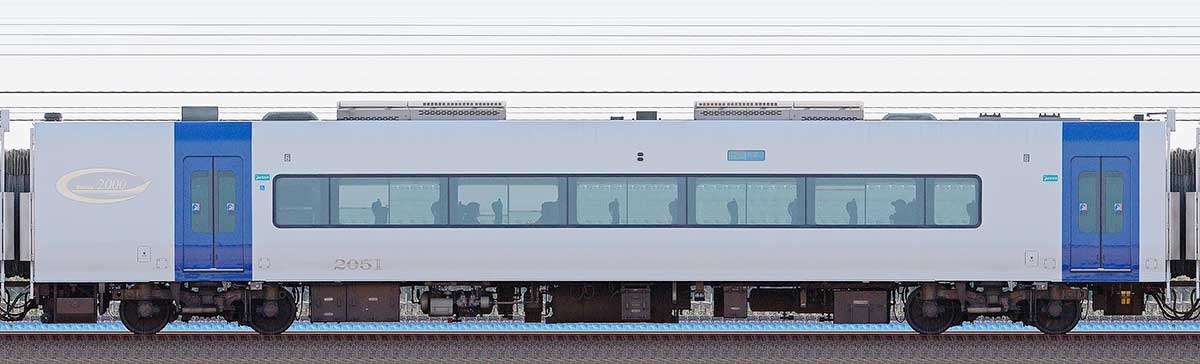 名鉄2000系「ミュースカイ」モ2051海側の側面写真