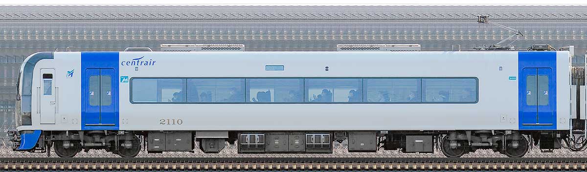 名鉄2000系「ミュースカイ」モ2110海側の側面写真