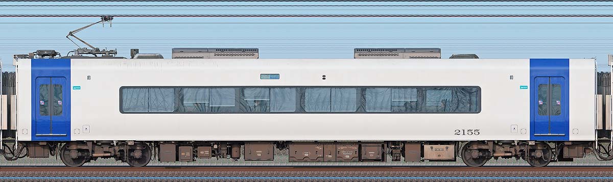 名鉄2000系「ミュースカイ」モ2155山側の側面写真