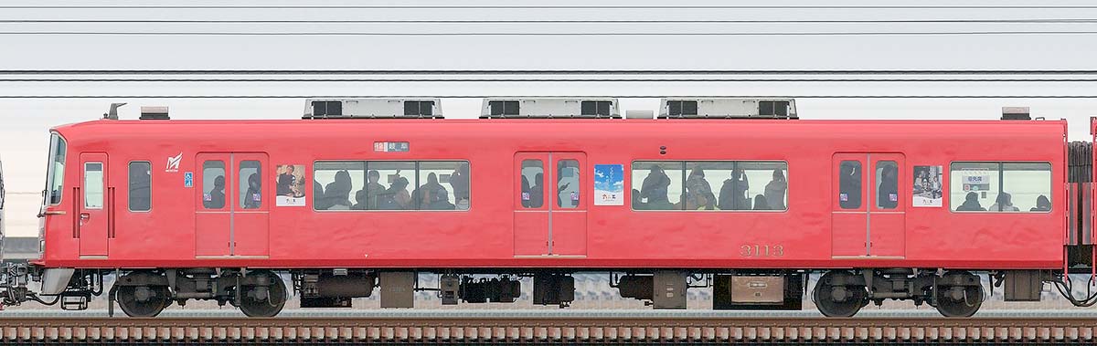 名鉄3100系（2次車）ク3113山側の側面写真