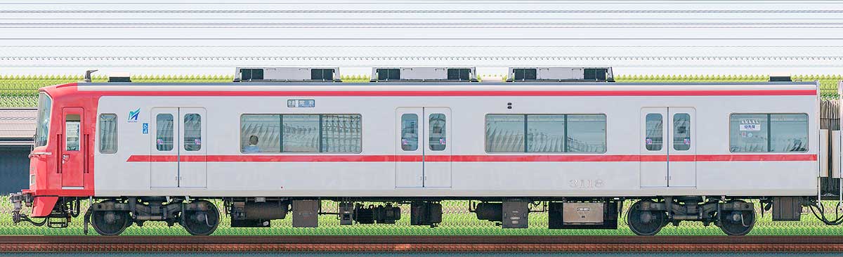 名鉄3100系（2次車）ク3118山側の側面写真