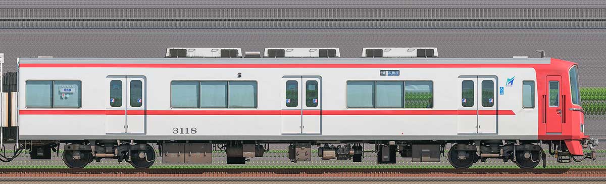 名鉄3100系（2次車）ク3118海側の側面写真