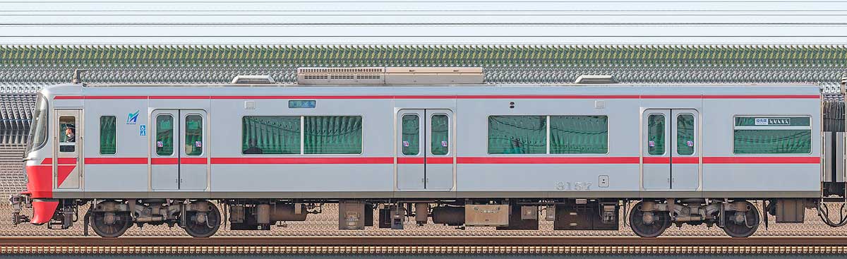 名鉄3150系（2次車）ク3157山側の側面写真