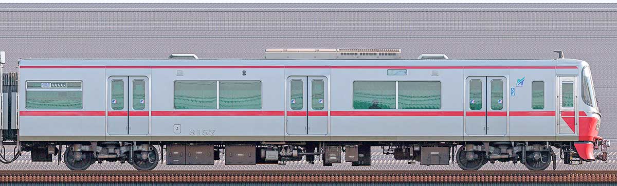 名鉄3150系（2次車）ク3157海側の側面写真