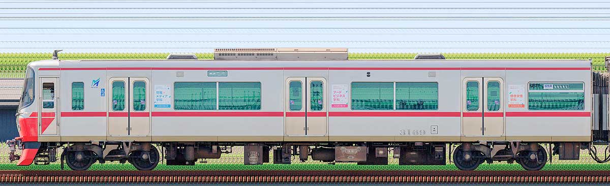 名鉄3150系（6次車）ク3169山側の側面写真