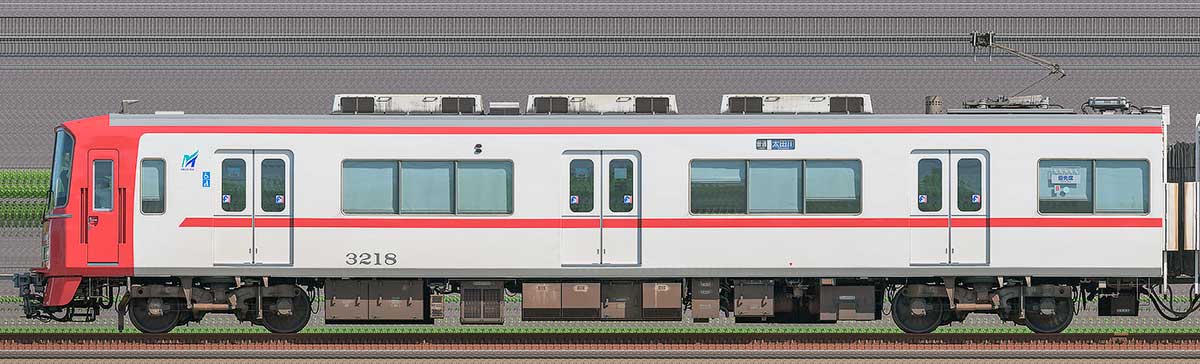 名鉄3100系（2次車）モ3218海側の側面写真