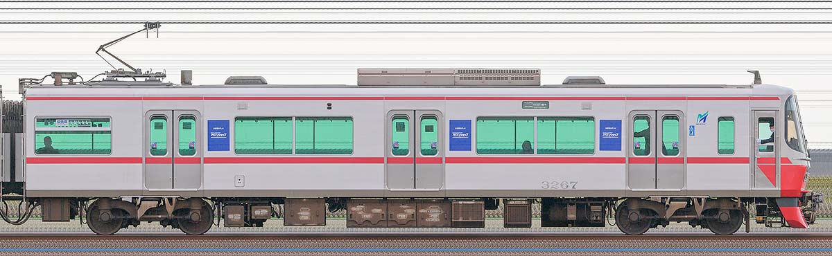 名鉄3150系（5次車）モ3267山側の側面写真