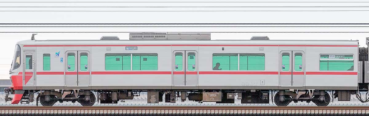 名鉄3300系（3次車）ク3307山側の側面写真