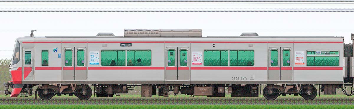 名鉄3300系（6次車）ク3310山側の側面写真