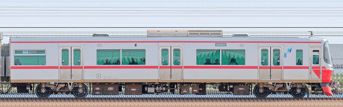 名鉄3300系（6次車）ク3310海側の側面写真