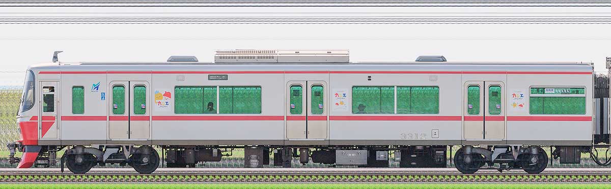 名鉄3300系（7次車）ク3312山側の側面写真