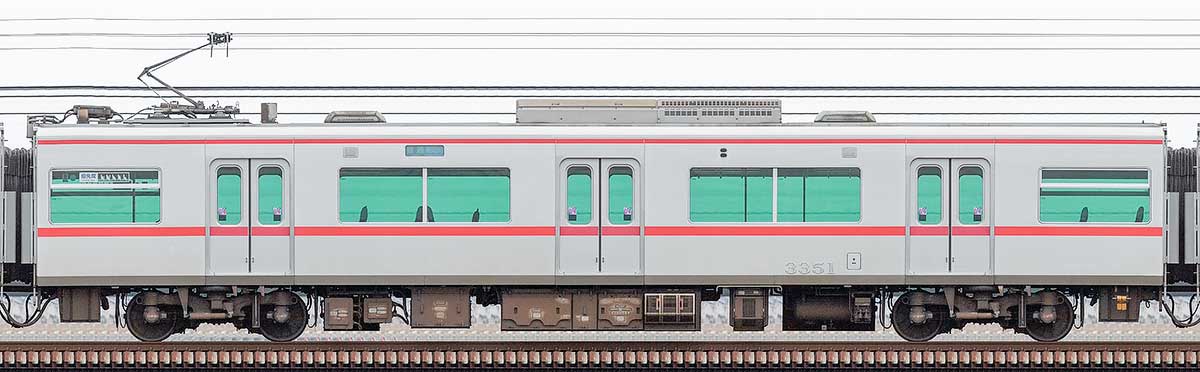 名鉄3300系（1次車）モ3351山側の側面写真