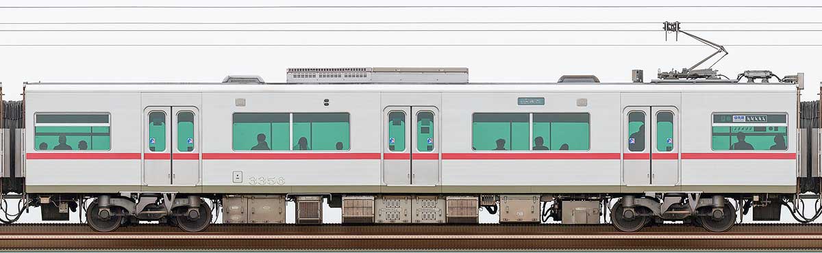 名鉄3300系（3次車）モ3356海側の側面写真
