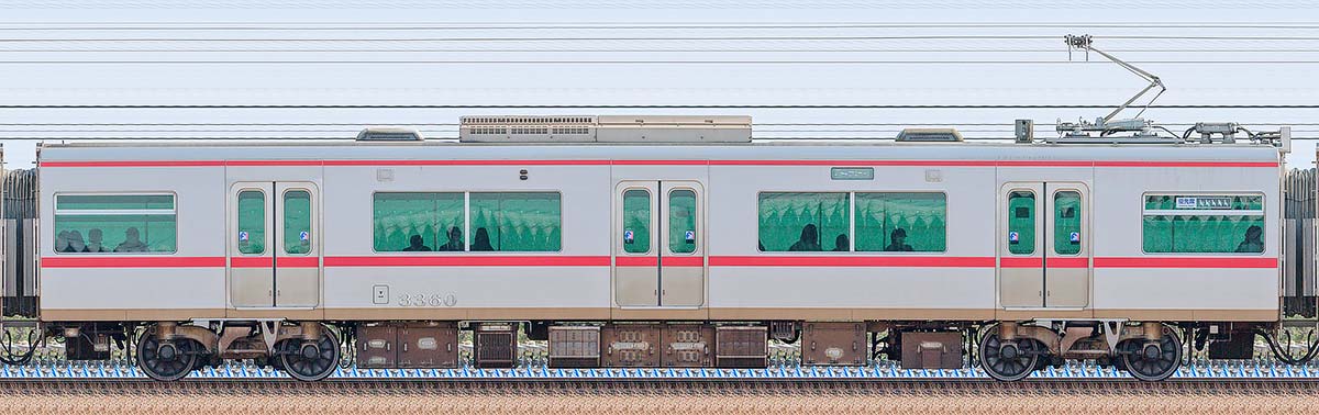 名鉄3300系（6次車）モ3360海側の側面写真