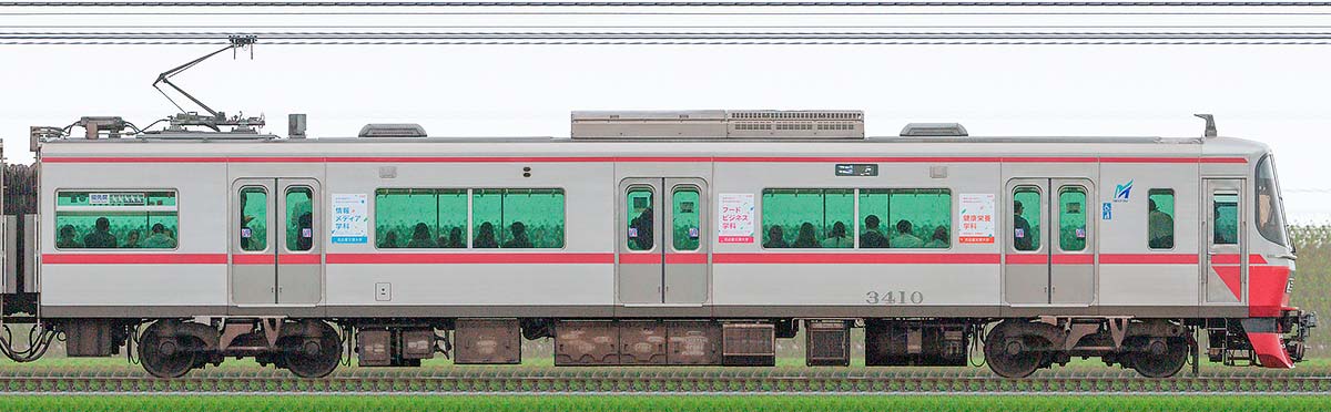 名鉄3300系（6次車）モ3410山側の側面写真