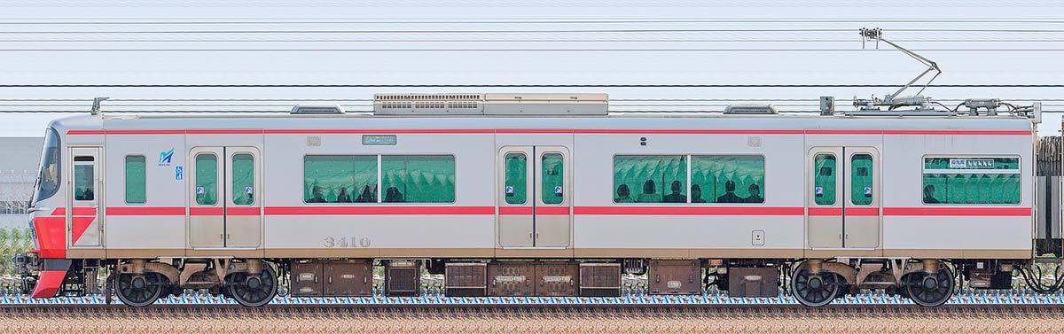 名鉄3300系（6次車）モ3410海側の側面写真
