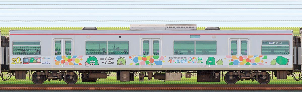 名鉄3300系「愛・地球博20祭トレイン」サ3451山側の側面写真