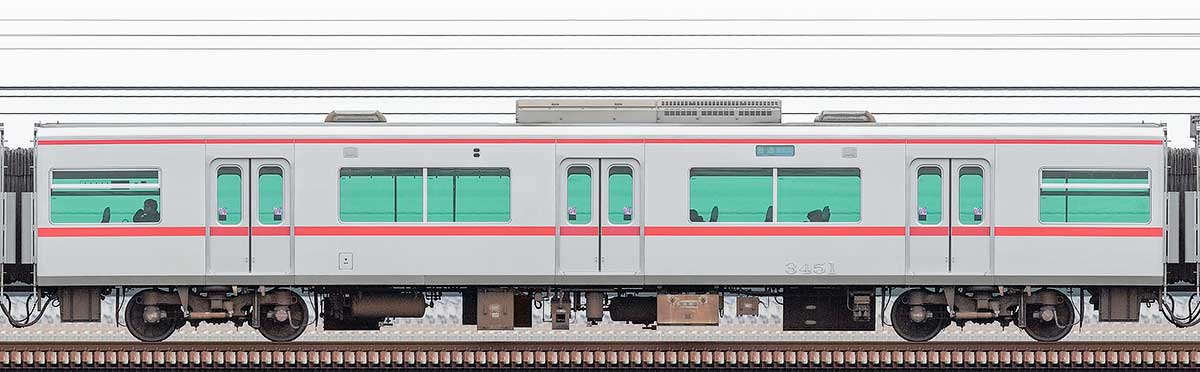 名鉄3300系（1次車）サ3451山側の側面写真