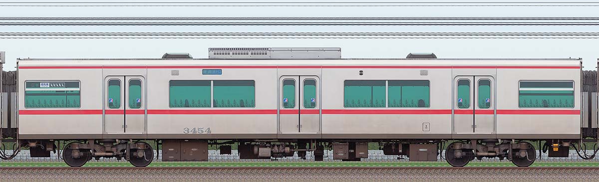 名鉄3300系（2次車）サ3454海側の側面写真