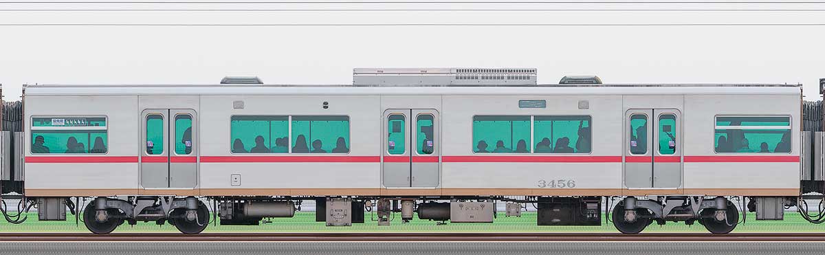 名鉄3300系（3次車）サ3456山側の側面写真