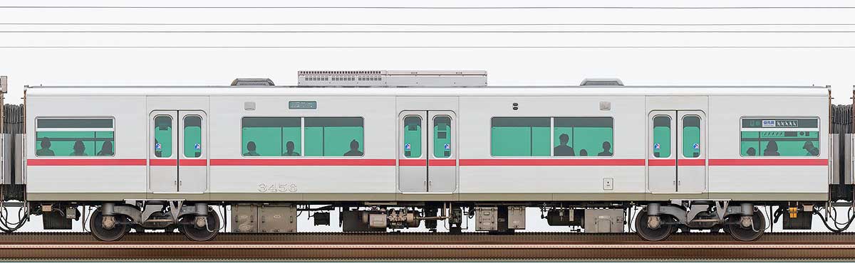 名鉄3300系（3次車）サ3456海側の側面写真