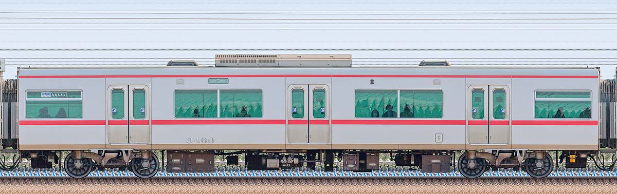 名鉄3300系（6次車）サ3460海側の側面写真
