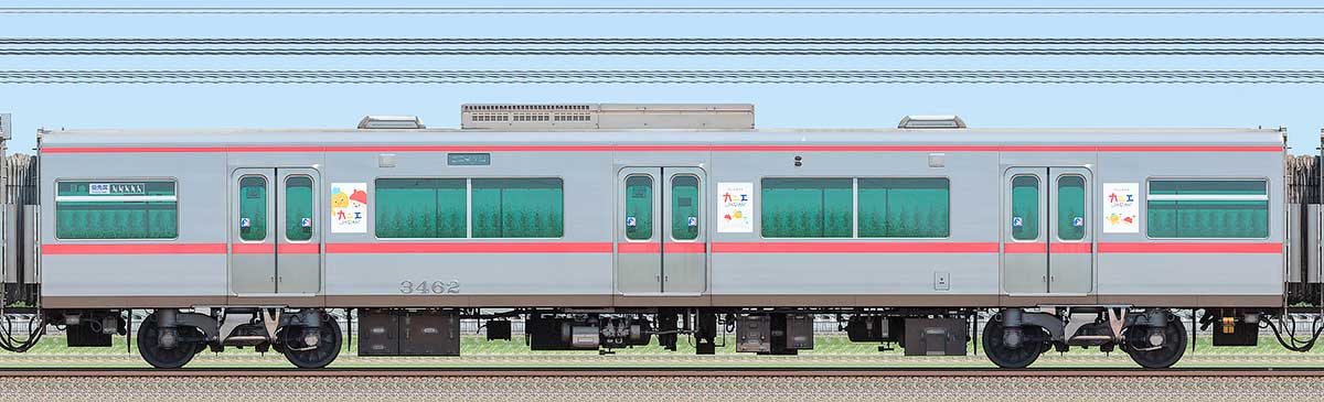 名鉄3300系（7次車）サ3462海側の側面写真