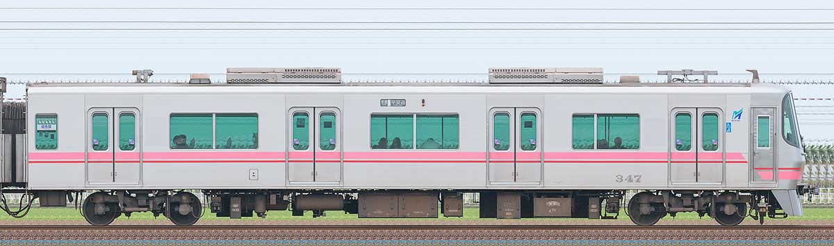 名鉄300系ク347山側の側面写真