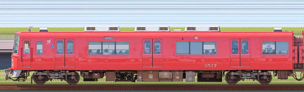 名鉄3500系(3次車)ク3517(更新車)山側の側面写真