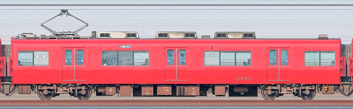 名鉄3500系（4次車）モ3573山側の側面写真
