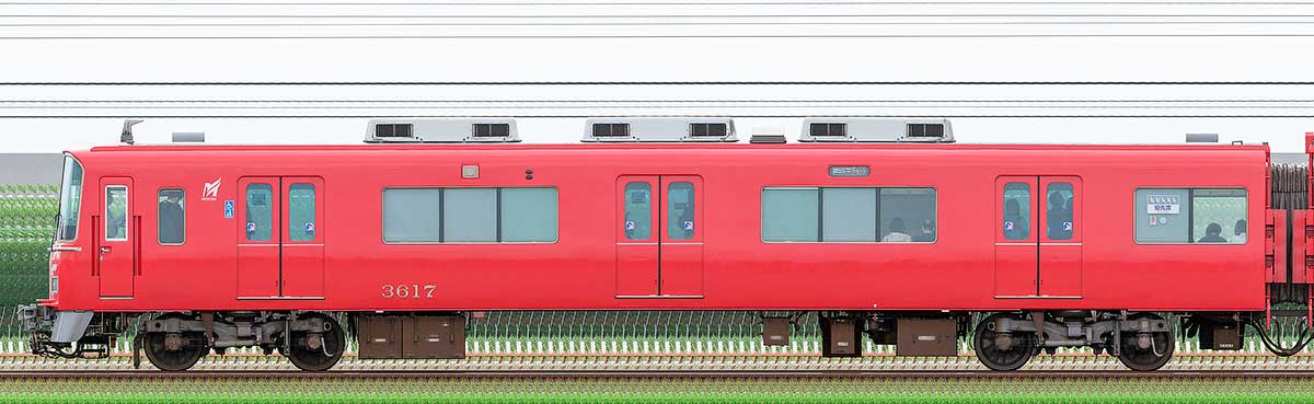 名鉄3500系(3次車)ク3617(更新車)海側の側面写真