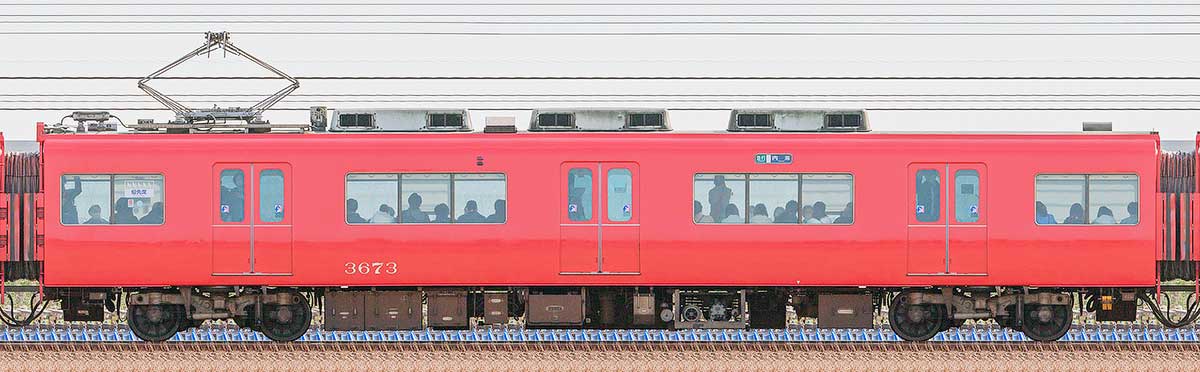 名鉄3500系（4次車）モ3673海側の側面写真