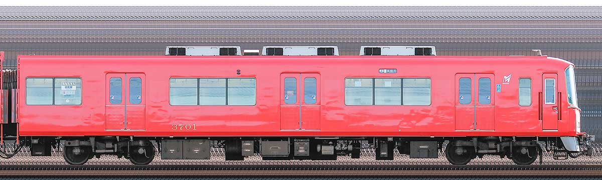 名鉄3700系 1次車 ク3701の側面写真 Railfile Jp 鉄道車両サイドビューの図鑑