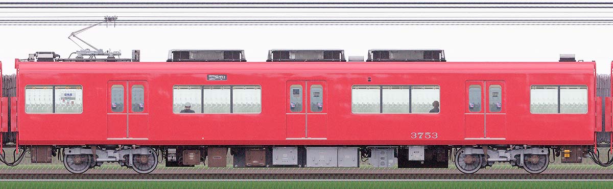 名鉄3700系(2次車)モ3753(更新車)山側の側面写真