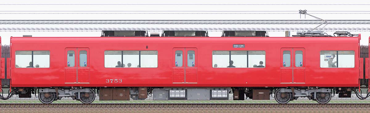 名鉄3700系(2次車)モ3753(更新車)海側の側面写真