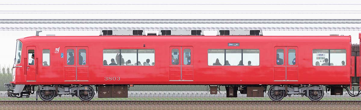 名鉄3700系（2次車）ク3803（更新車）海側の側面写真