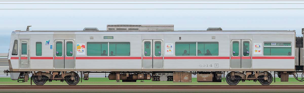 名鉄4000系ク4014山側の側面写真