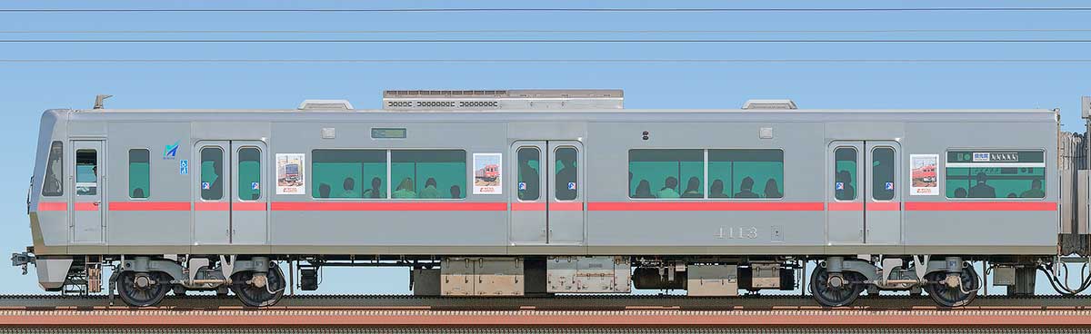 名鉄4000系「名鉄瀬戸線120周年記念トレイン」ク4113海側の側面写真