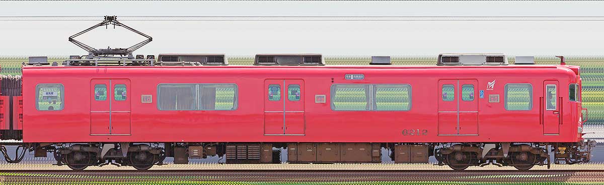 名鉄6000系（3次車）モ6212山側の側面写真