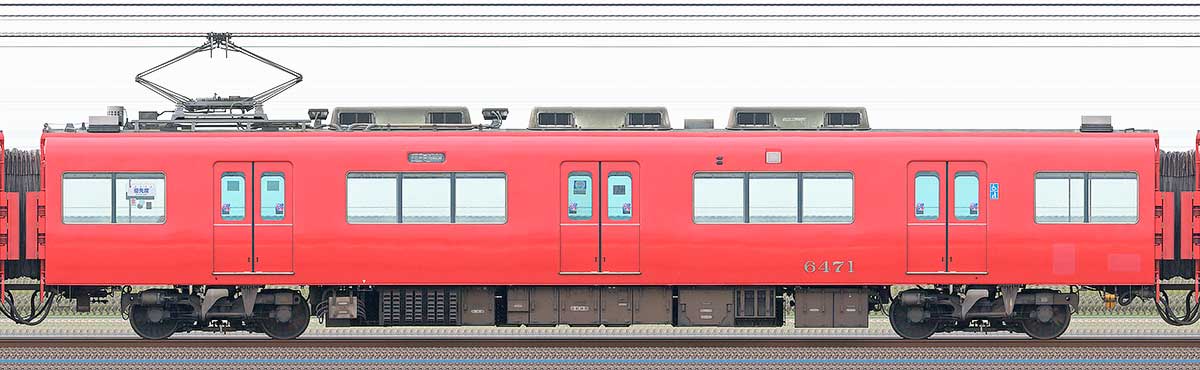 名鉄6500系（7次車・内装更新車）モ6471山側の側面写真