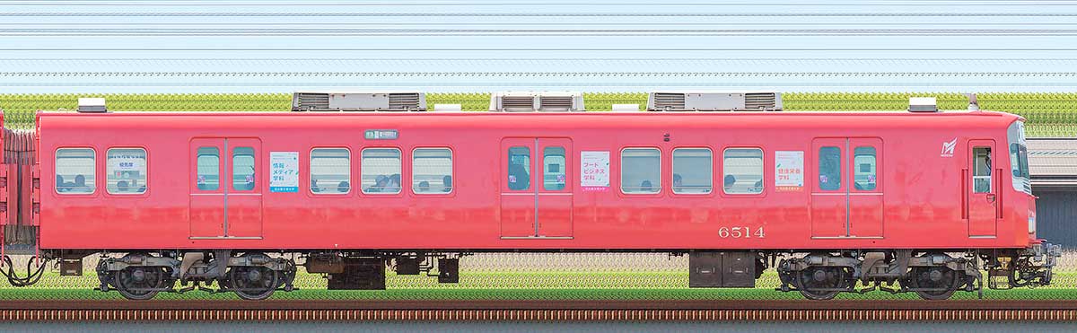 名鉄6500系（4次車）ク6514山側の側面写真
