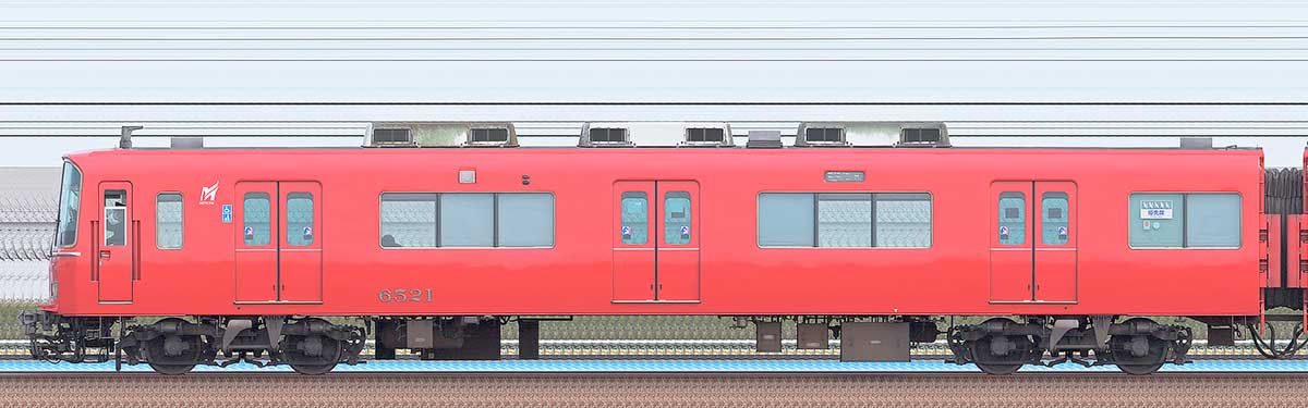 名鉄6500系（7次車・内装更新車）ク6521海側の側面写真