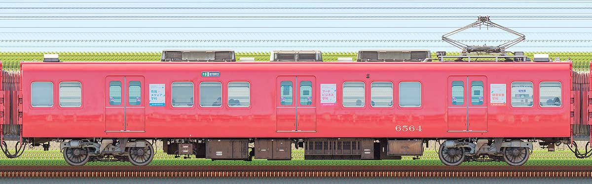 名鉄6500系（4次車）モ6564山側の側面写真