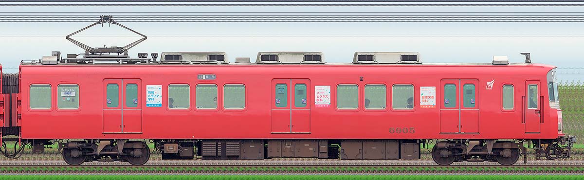 名鉄6800系(2次車)モ6905山側の側面写真