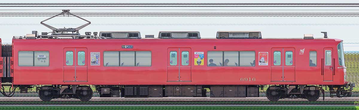 名鉄6800系(3次車)モ6916山側の側面写真